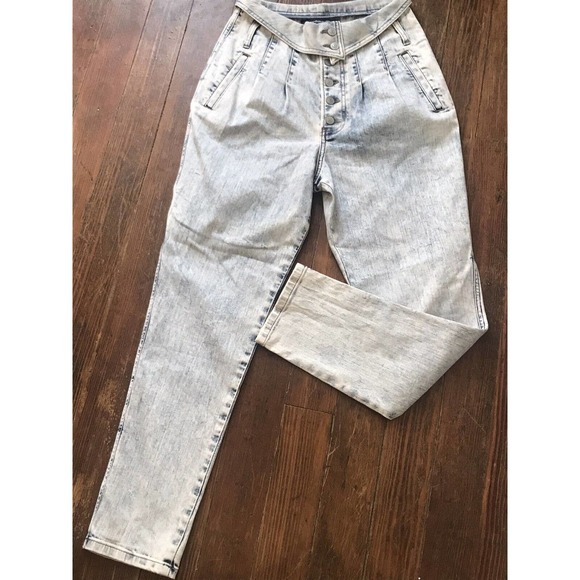 Express Denim - Express Ankle Legging Mid Rise Button Fly Jeans Light Wash Denim 6 R Repreve